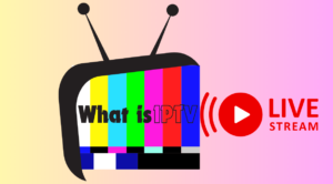 Illustration explaining what IPTV is, showcasing Internet Protocol Television technology for streaming TV over internet connections