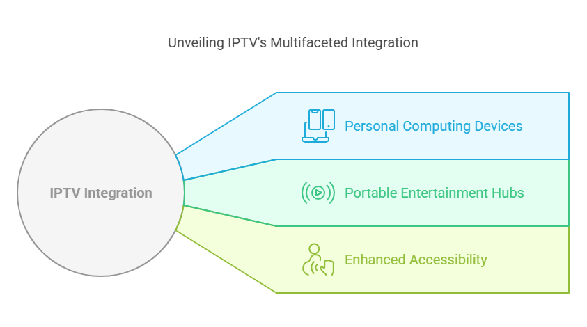 IPTV transforms personal devices into entertainment hubs, streaming seamlessly on smartphones, tablets, and laptops. Enjoy your favorite content anytime, anywhere—at home or on the go